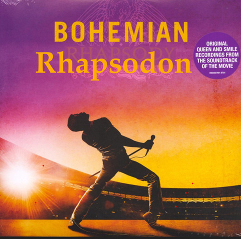Movie poster for Bohemian Rhapsody featuring a silhouette of rock star Freddy Mercury on stage with a microphone, leaning back in a triumphant pose.
The title above him reads “Bohemian Rhapsodon.”