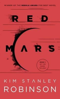 Red book cover, with a black crescent and black text.
