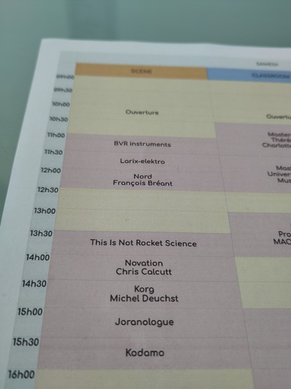 Timetable showing TiNRS at 13h30