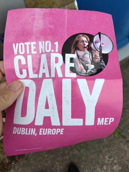 A flyer from Russian Clare Daly