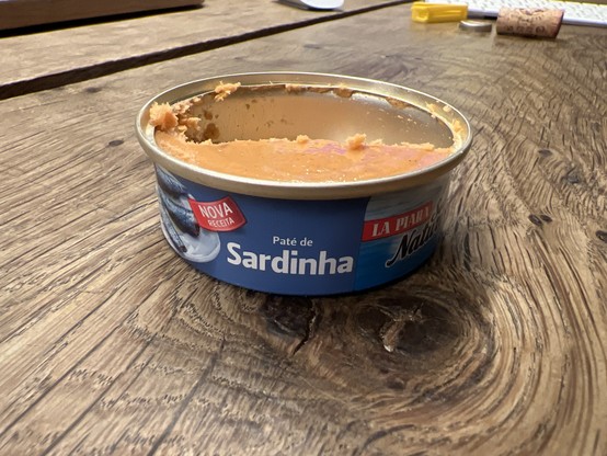 Opened can of sardines paste