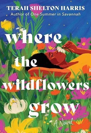 Brightly coloured book cover showing flowers and sleeping woman