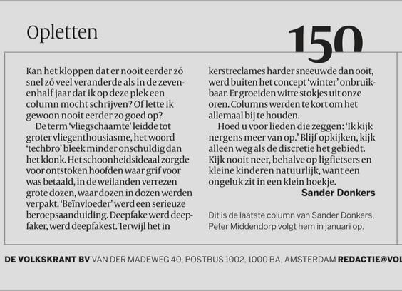 De allerlaatste column van Sander Donkers noemt ligfietsers