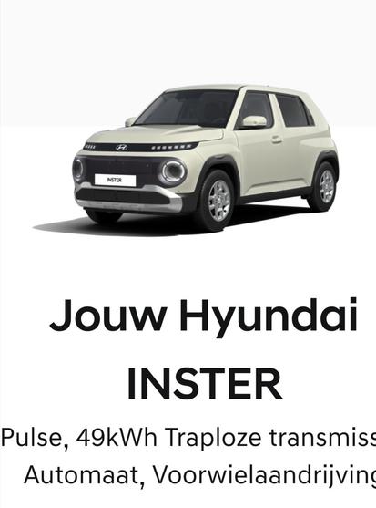 een ivoorwitte Hyundai Inster Pulse