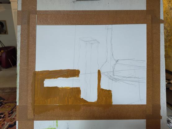 tekening met eerste verfje