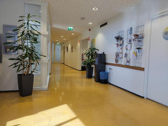 gezondheidscentrum Prisma Almere. Gang tevens wachtkamer.