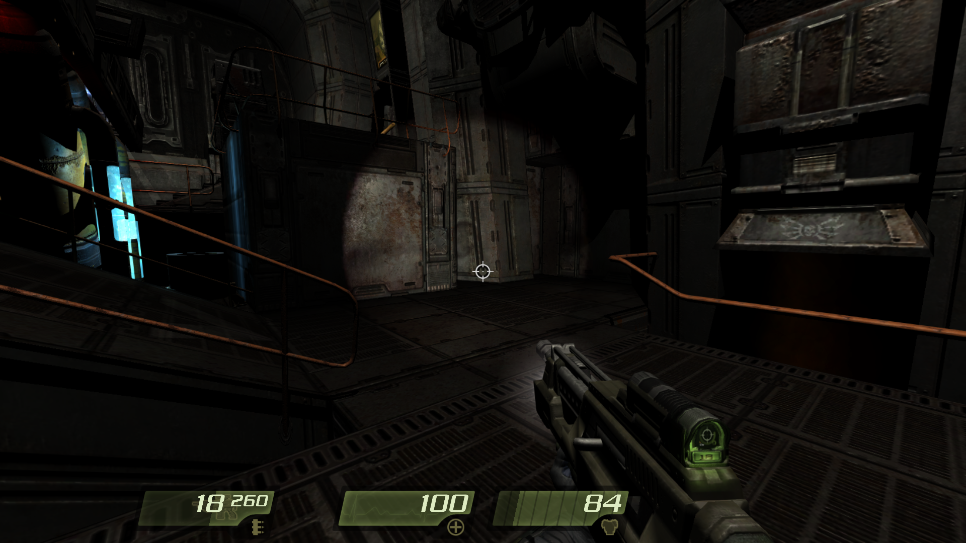 captura del quake en el hangar. con una escopeta