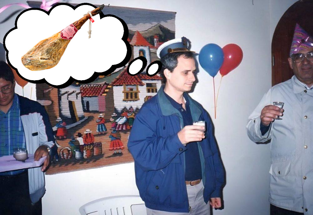 El Papa imagiando un jamón de bellota